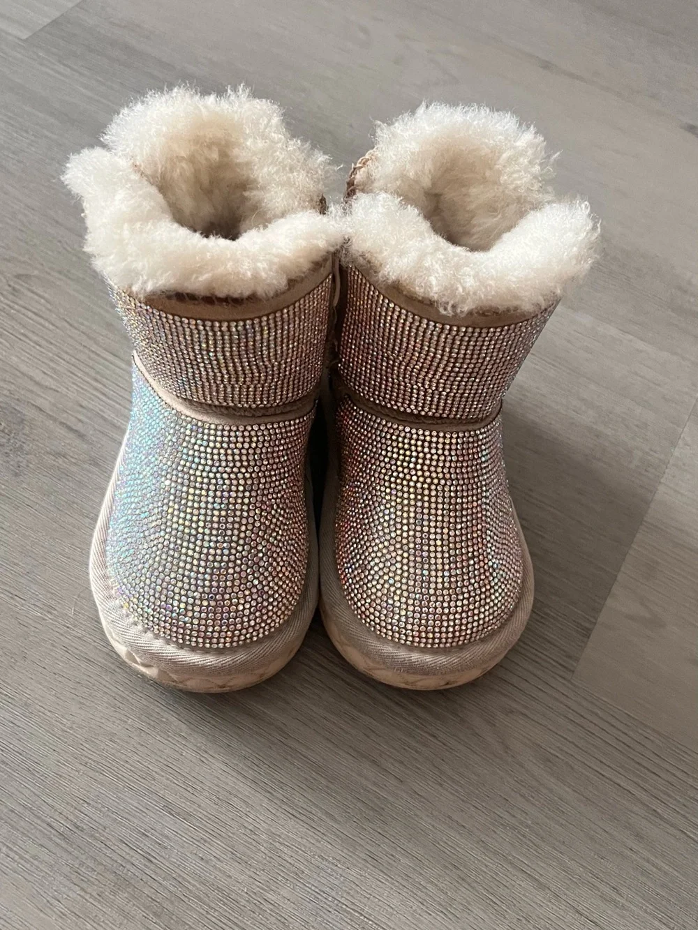 Girls Sparkle Faux-Fur Lined Winter Boots - Iridescent Pink